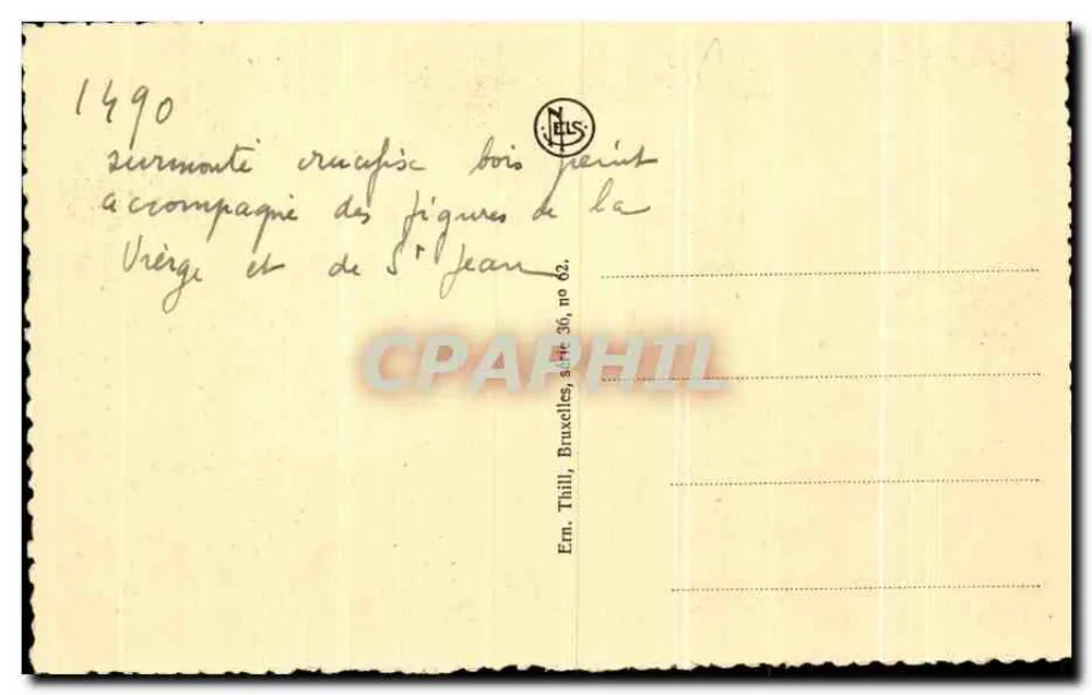 Interno della chiesa di San Pietro a Lovanio — Jubé scolpito — editore NLS, serie 62 - Verso