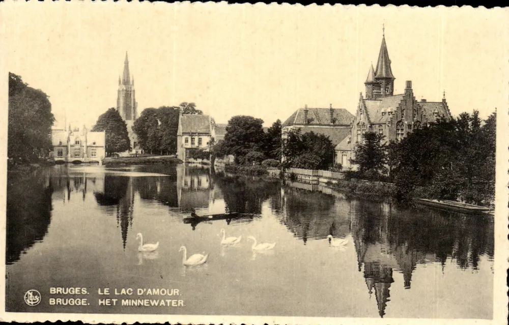 Bruges. Der See der Liebe — Brugge. Het Minnewater. — Ern. Tüll, Brüssel, Fot. Nr. 10. - Vorderseite