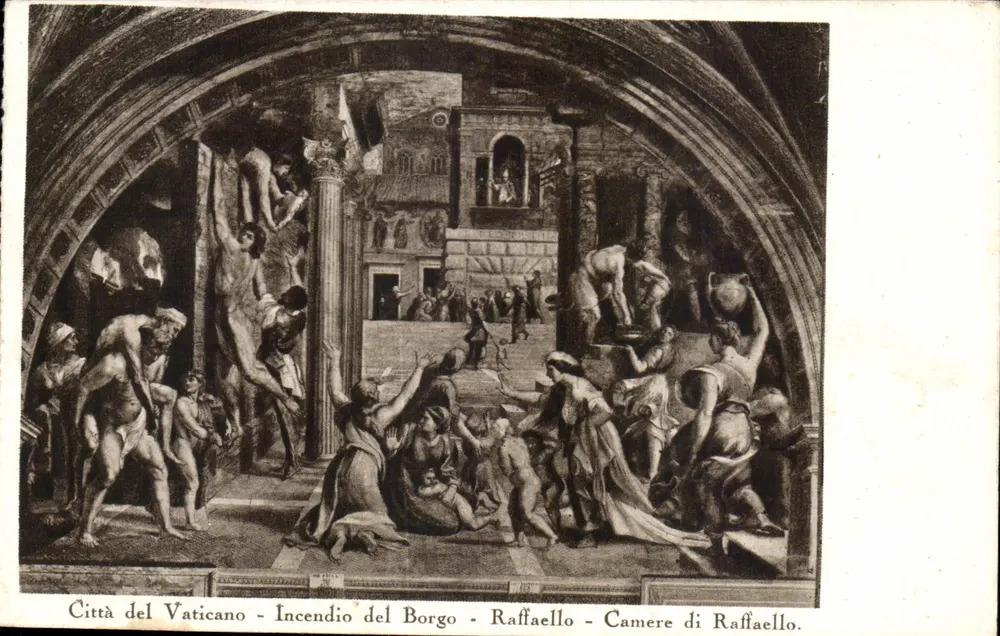 Stadt des Vatikans - Brand des Borgos - Raphael - Raffaels Räume - Vorderseite