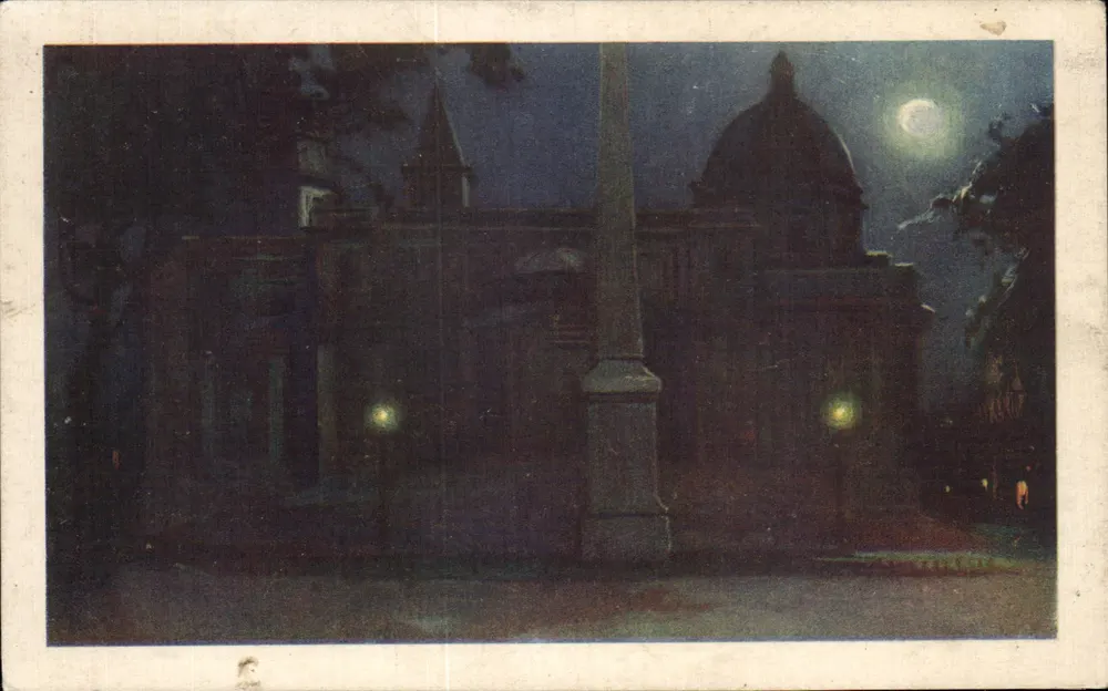 Roma - S. Maria Maggiore — vista noturna sob a lua — editor E.V.R. - Frente