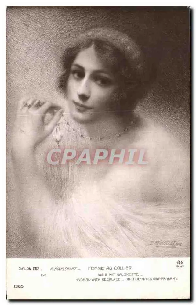 Frau mit Kette — Salon 1912 — E. Rousselet, n°1365 - Vorderseite