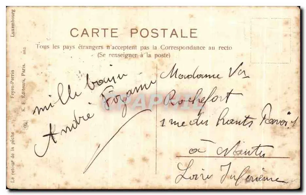 Frauen und Kinder von Fischerleuten — Hafen-Szene — K. F. Foyen-Perrin, Paris, Nr. 853 - Rückseite