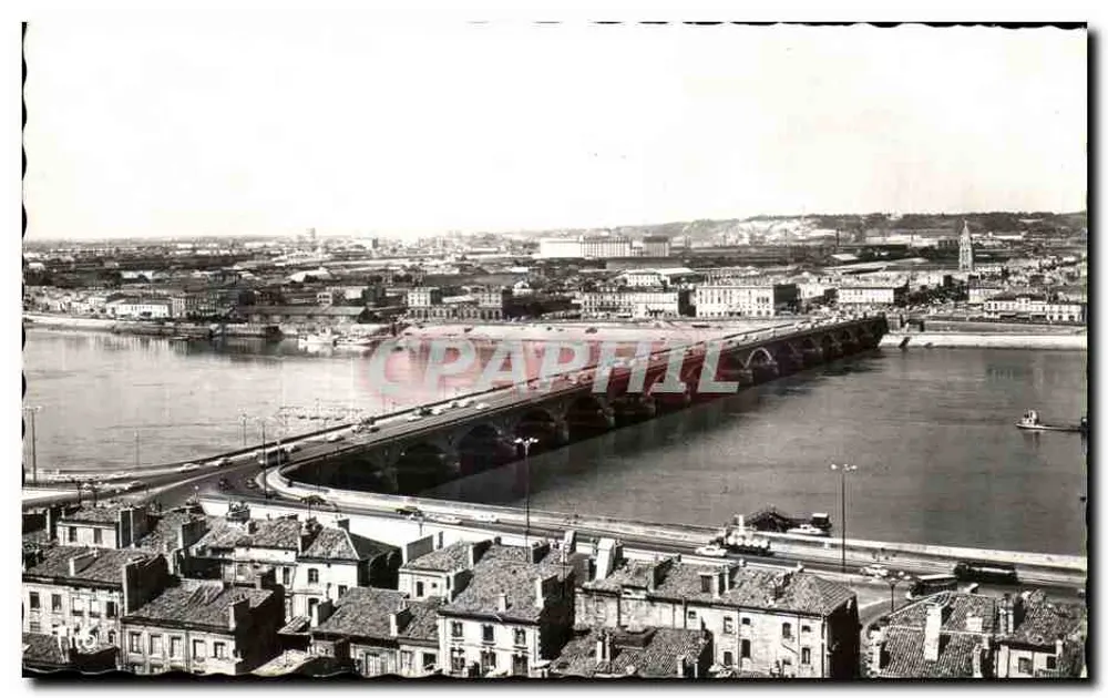 Brücke über die Garonne — Bordeaux — Blick auf den Hafen — Verlag M. Berlaud - Vorderseite
