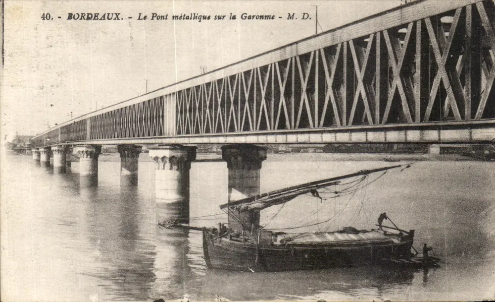 Bordeaux — Die Metallbrücke über die Garonne — M. D. - Vorderseite