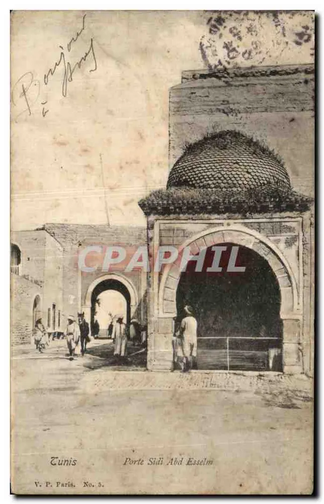 Tunisi — Porta Sidi Abd Esselam — V.P. Parigi, N. 5 - Recto