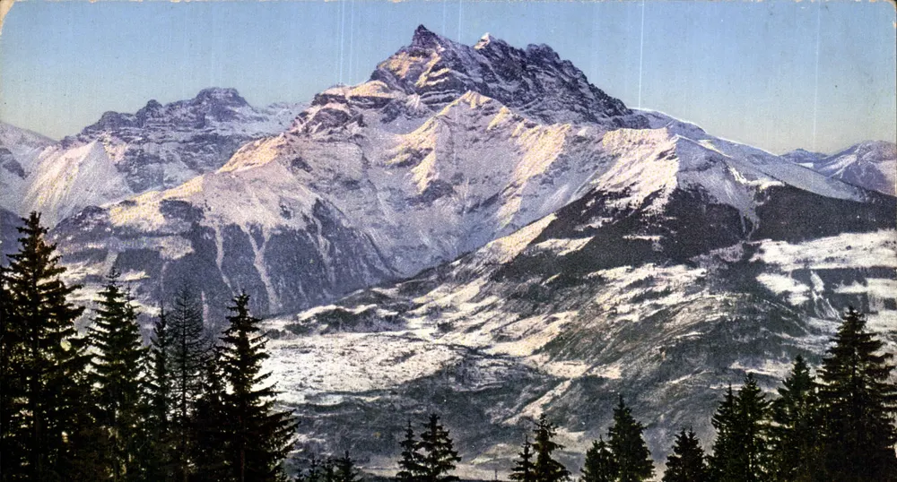 Monte Branco — vista nevada — Jullien frères, Fot. Editores, Genebra - Frente