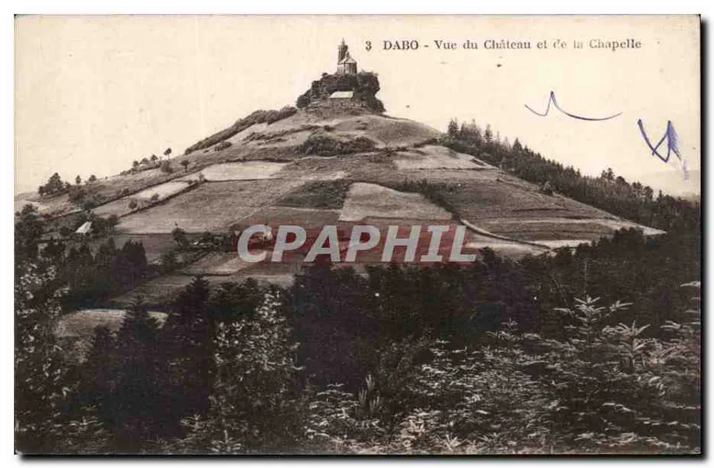 Dabo - Vista del Castello e della Cappella — editore sconosciuto, n°3 - Recto