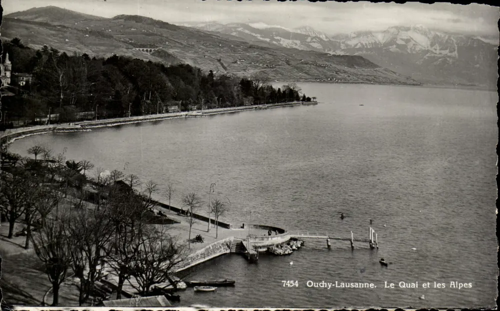 Ouchy-Lausanne — Der Quai und die Alpen — Edition Jaeger Genève n°7454 - Vorderseite