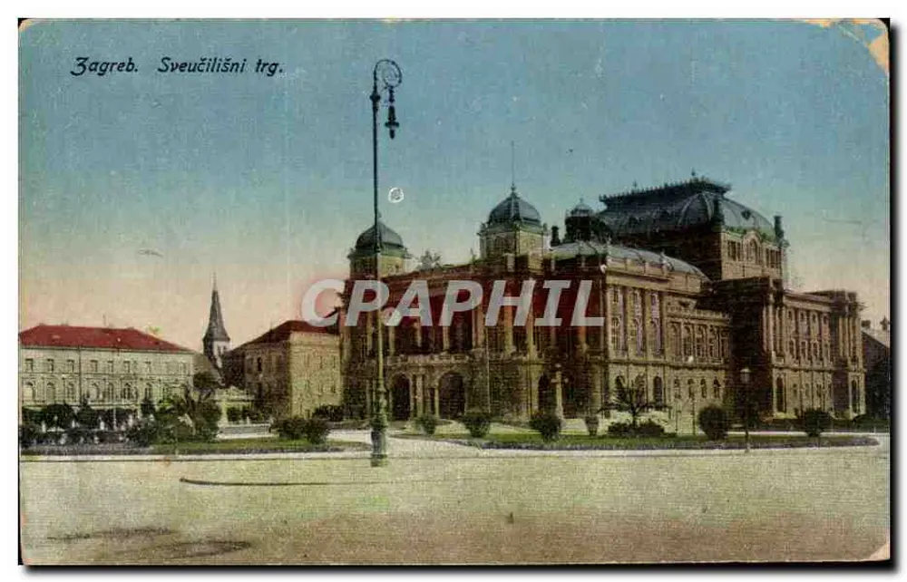 Zagreb. Sveučilišni trg. — Ansicht des Universitätsgebäudes — Verlag nicht sichtbar - Vorderseite