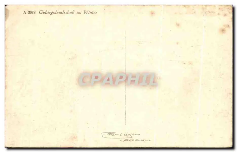 Paisagem montanhosa no inverno — A 3078 — Thor & Oger, Pigeonniers - Verso