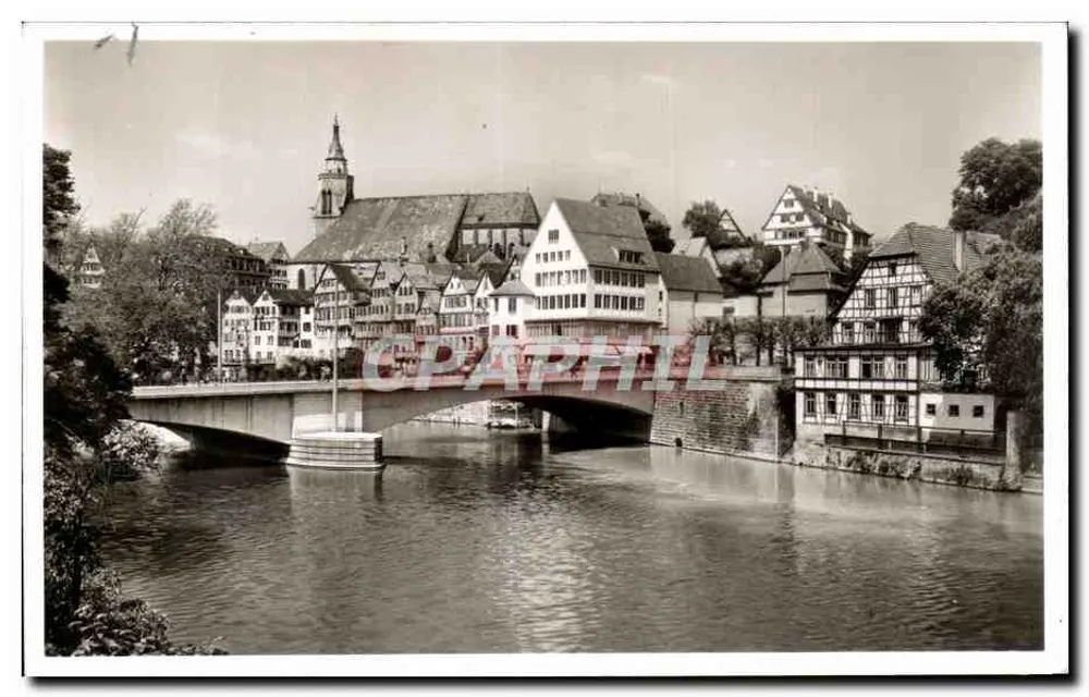 Tübingen — Aussicht auf den Fluss und die Brücke — Verleger Echle Photographie, n° 541 C 23 SA - Vorderseite