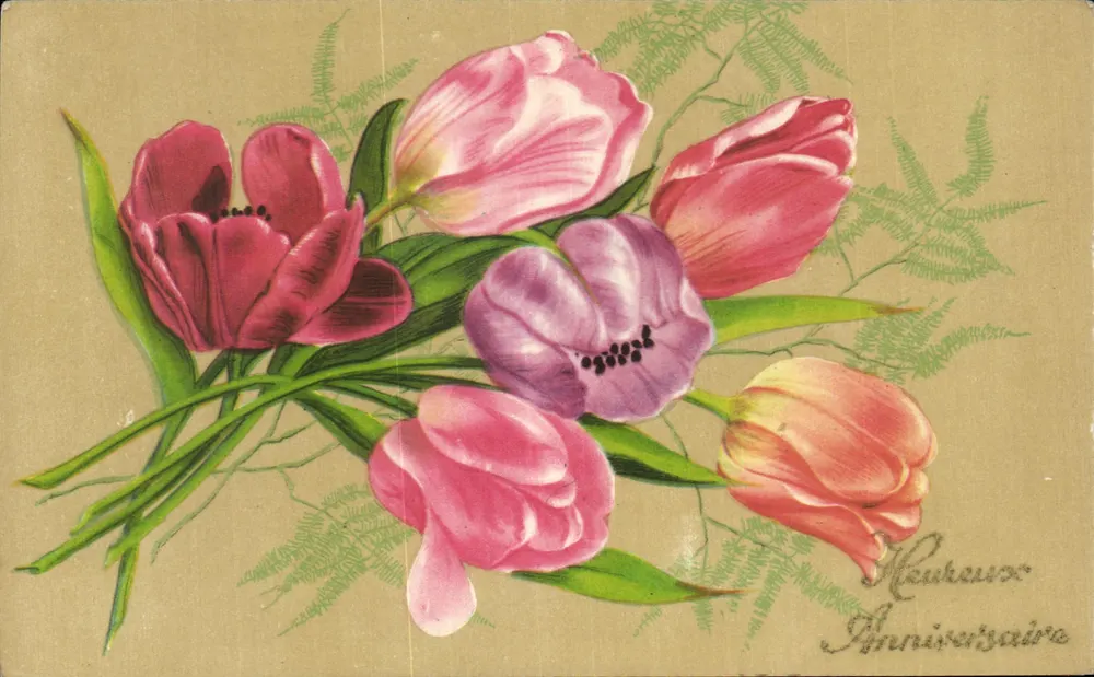 Tulpenbouquet — Geburtstag — Druckerei Frankreich - Vorderseite