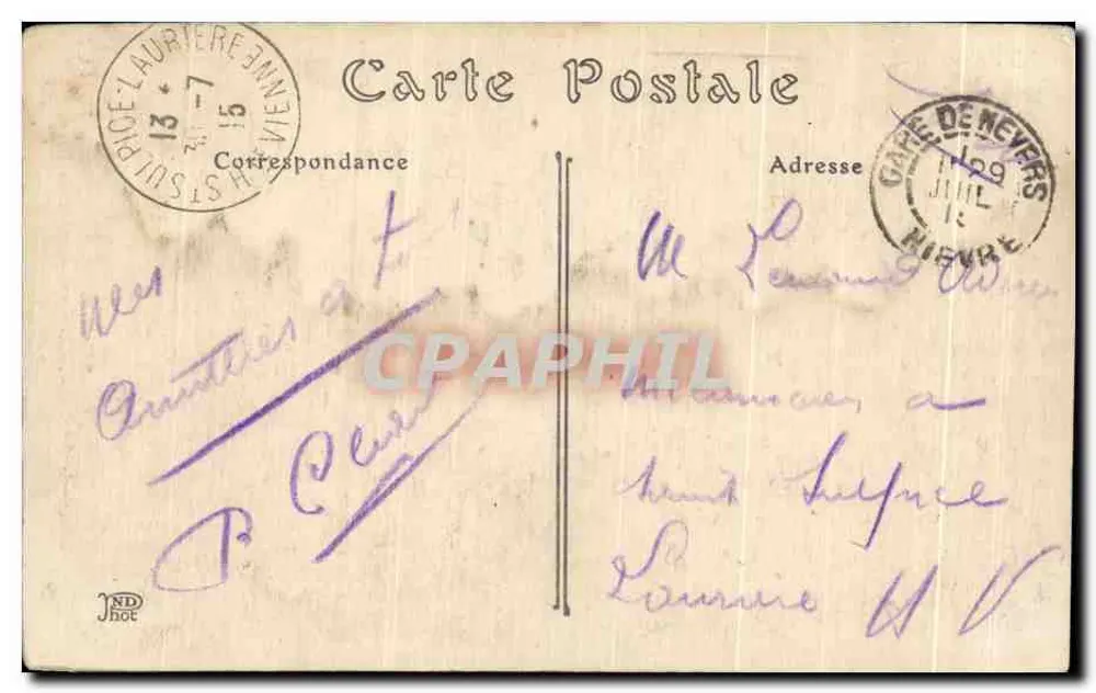 Kathedrale Saint-Cyr, Krone der Turm — Nevers — ND. Fot. n° 50 - Rückseite