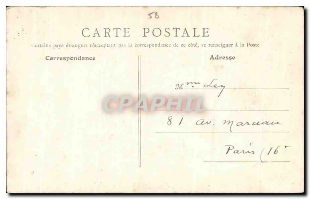 Nevers - A Catedral - O Coro — editor desconhecido, n° de série 54 - Verso