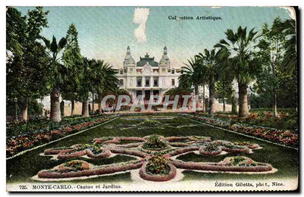 Monte-Carlo - Casino et Jardins — Édition Gilletta, phot. Nice, n°725 - Vorderseite