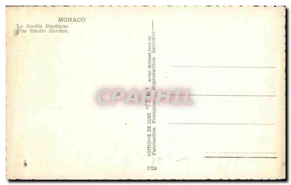 Der exotische Garten — Monaco — Luxus-Editionen - Rückseite