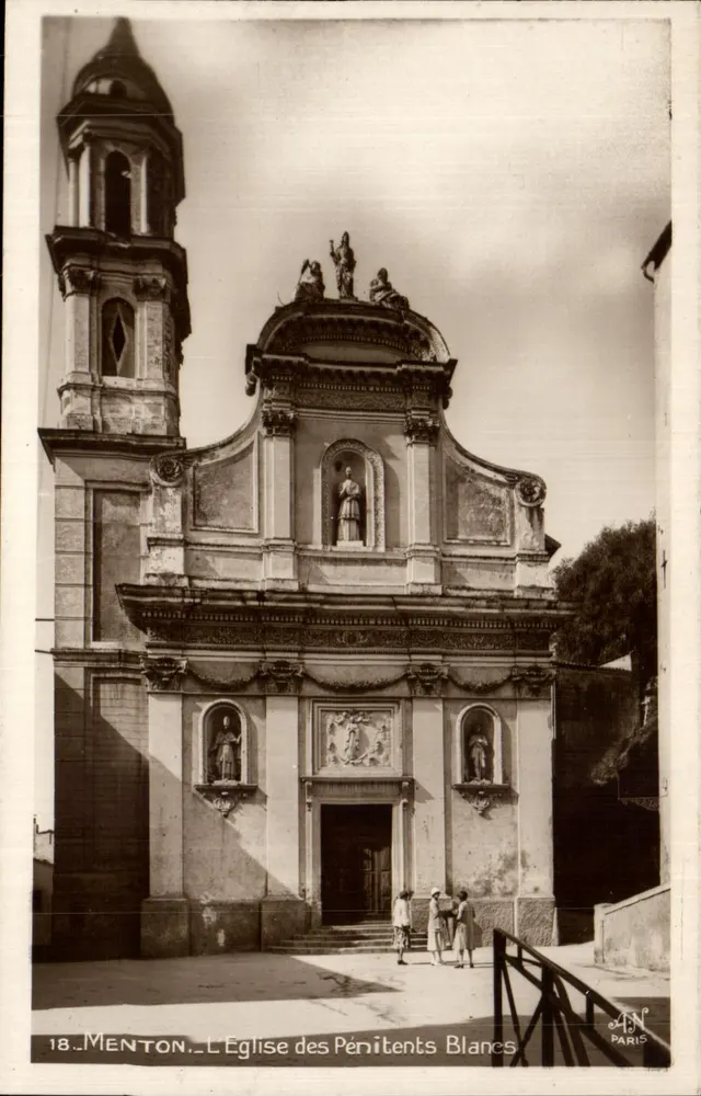 Menton — A Igreja dos Penitentes Brancos — editor A.J.N. Paris, n°18 - Frente