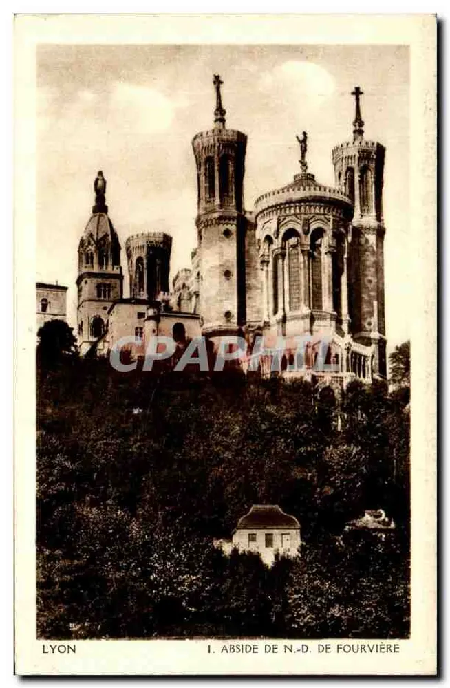 Lyon — Abside de N.-D. de Fourvière — Fototipia Lazcurza, Lyon - Frente