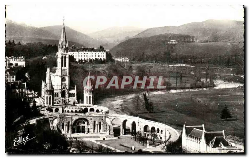 Lourdes — Die Basilika vom Château-Fort aus gesehen — Edlux - Vorderseite