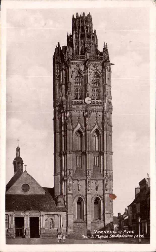 Turm der Kirche Sainte-Madeleine — Verneuil-sur-Avre (15. Jahrhundert) - Vorderseite