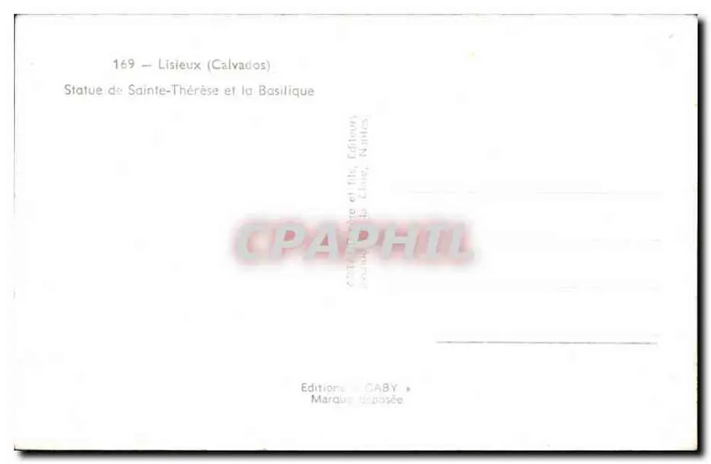 Estátua de Santa Térèsa e a Basílica — Lisieux (Calvados) — Éditions Caby - Verso