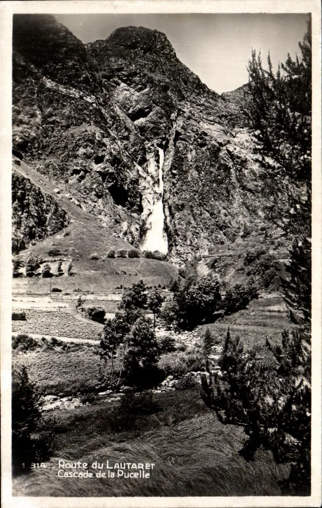 Cachoeira da Pucelle — Estrada do Lautaret — Edição La Crégant, Grenoble - Frente