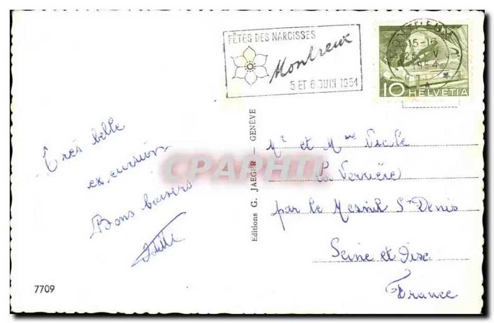 Castelo de Chillon — Montreux — Vista Geral e Os Quais — Editor G. Jaegi - Verso