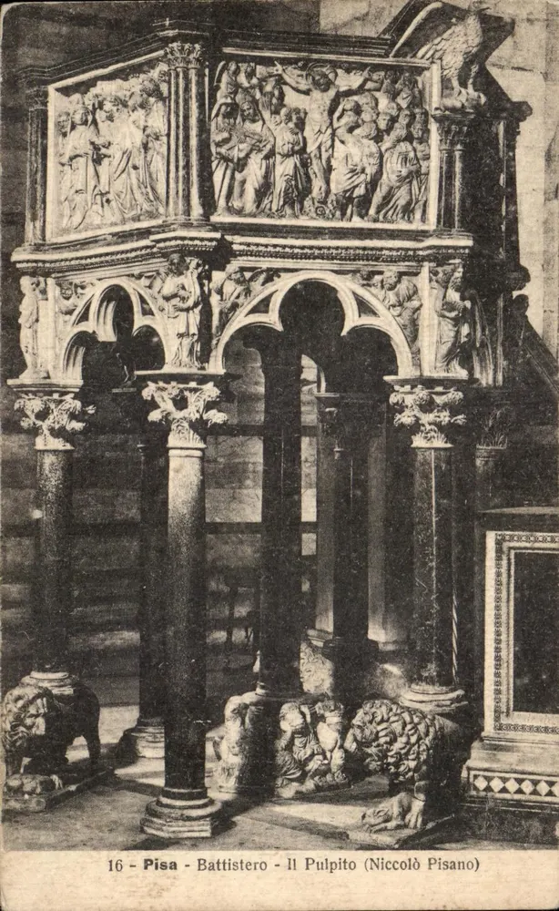 Pisa - Baptisterium - Der Pulpit (Niccolò Pisano) - Vorderseite