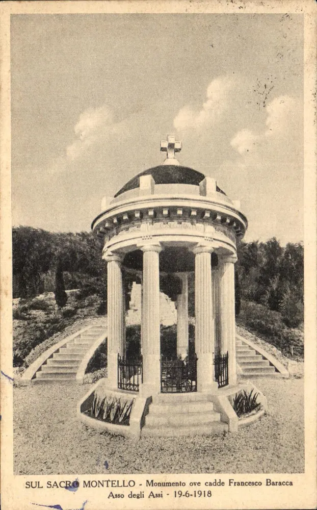 Sul Sacro Montello - Denkmal an der Stelle, an der Francesco Baracca fiel - Asso degli Assi - 19-6-1918 - Vorderseite