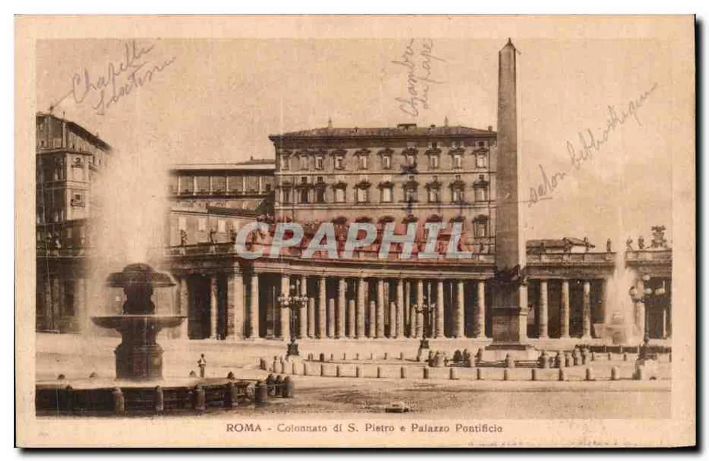 Rom - Kolonnade von St. Peter und das päpstliche Palast — Verleger nicht sichtbar, Seriennummer nicht lesbar - Vorderseite