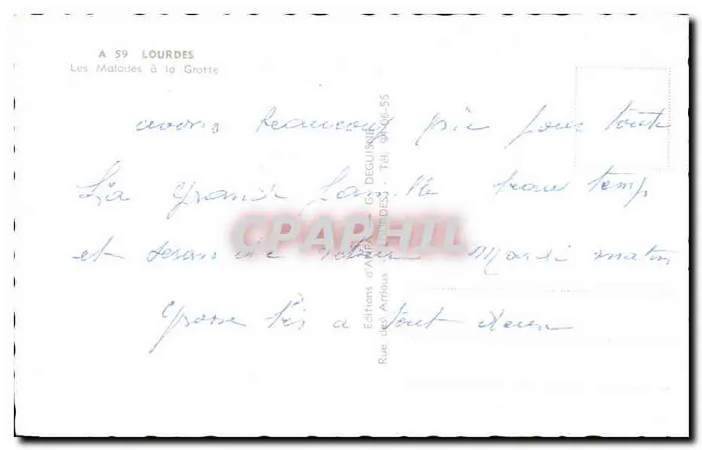 Lourdes — Os Doentes na Gruta — Éditions d'Arthous - Verso