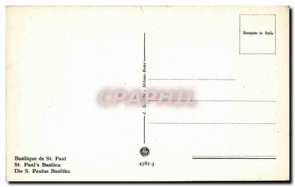 Roma - Basílica de S. Paulo — A. Strecchi, n° 4587-3 - Verso