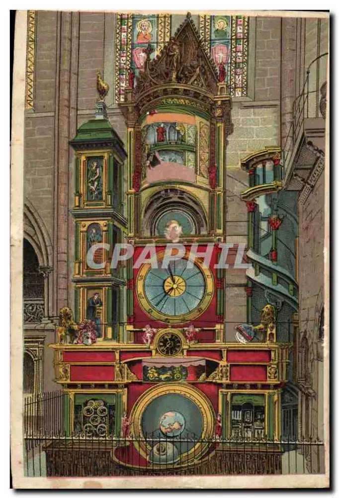 L'horloge astronomique — Cathédrale de Strasbourg — IMPRIMÉ par Oh. BERGERET, 41, Place du Maréchal-Ney, Strasbourg - Frente
