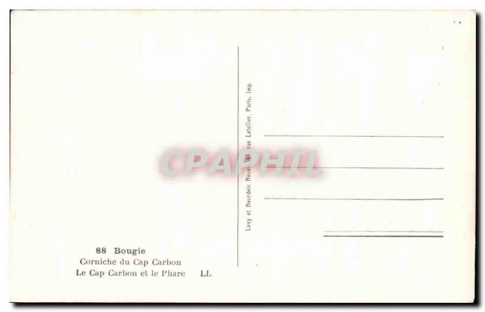 Cap Carbon — Klippen und Leuchtturm — Verlag LL - Rückseite