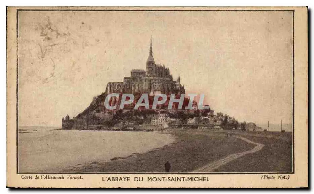 A ABBADIA DO MONTE SÃO MICHEL — Carta do Almanach Vermot — Foto Nyt. - Frente