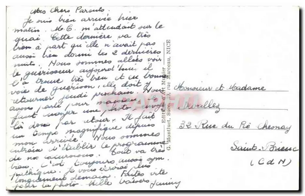 Nice-Cimiez — Notre-Dame de Cimiez und der Calvaire — Munier - Rückseite