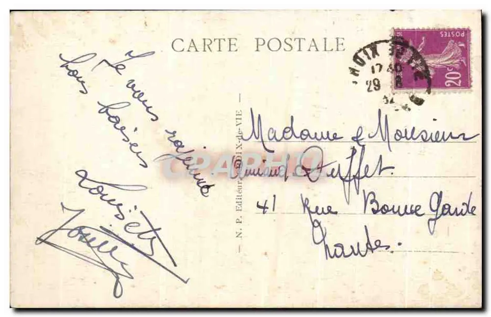 Sion-sur-Océan (Vendée) — Übersicht der Hauptfelsen — N.P. Éditeur, X-de-Vie - Rückseite