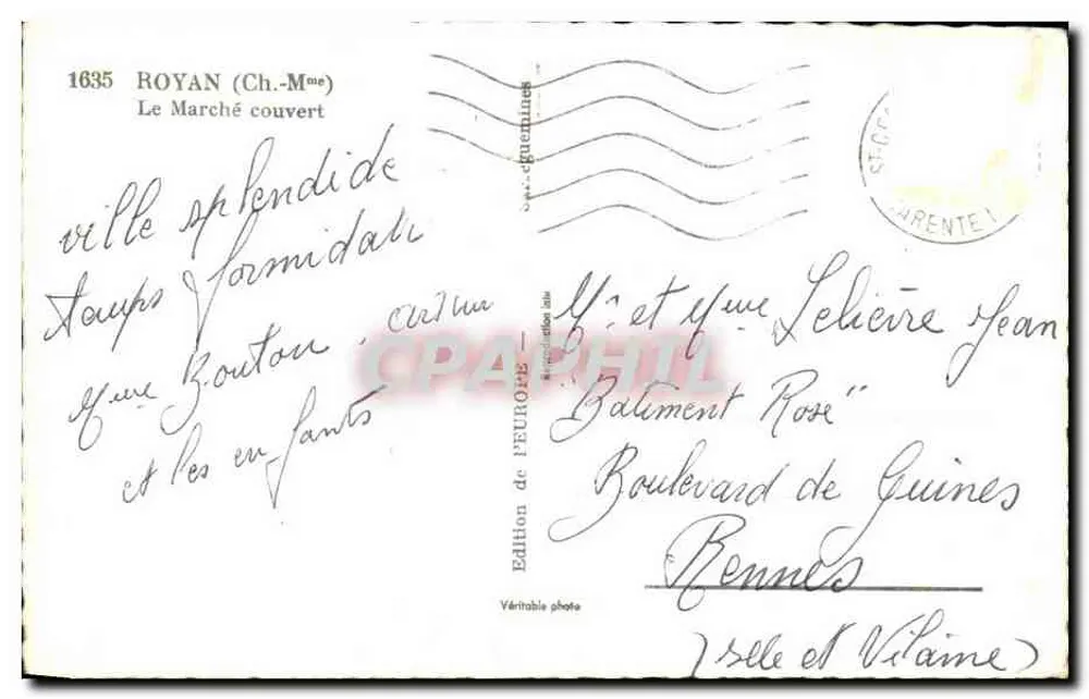 Royan — O Mercado Coberto — Edição da Europa - Verso