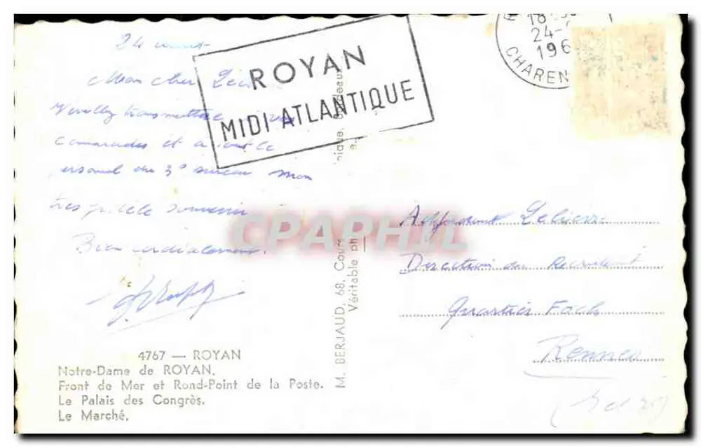 Royan — Luftbild der Stadt — Souvenir de Royan, Verlag Tito - Rückseite