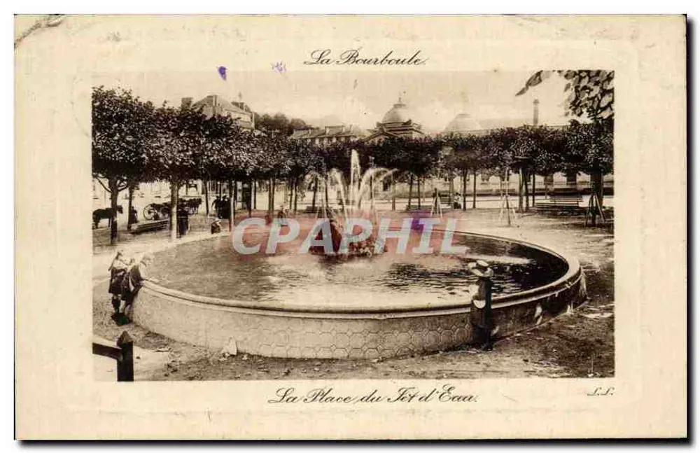 La Bourboule — Die Place du Jet d'Eau — Verlag L.L. n°90 - Vorderseite