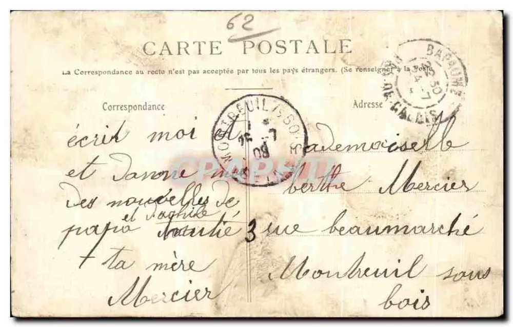 Bapaume — Panorama du Champ de Bataille, 3 Janvier 1871 — J. Eloy, imp.-édit., Arras - Rückseite