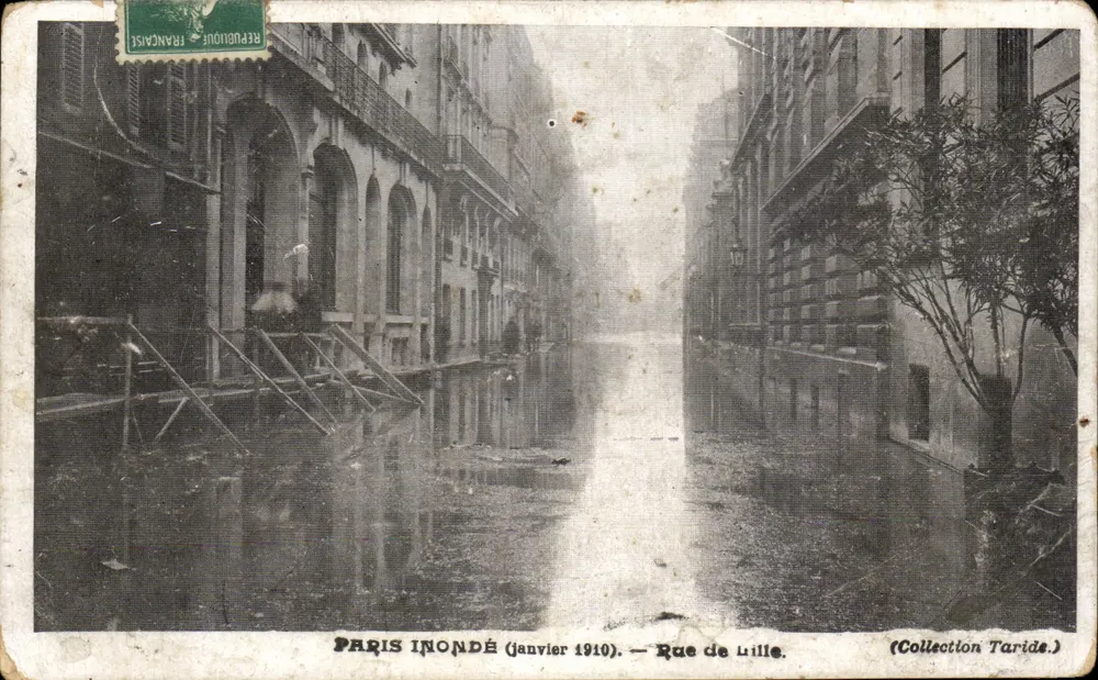 Paris überschwemmt (Januar 1910) — Rue de Lille — Collection Taride - Vorderseite