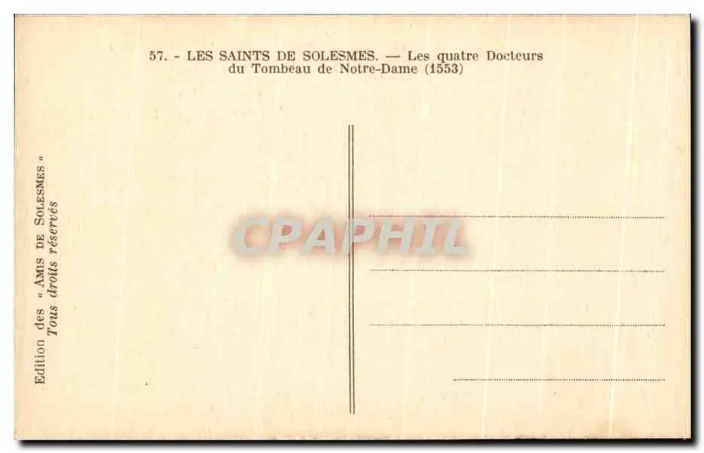 Die vier Doktoren des Grabes der Notre-Dame (1553) — Ausgabe von « Amis de Solesmes » - Rückseite