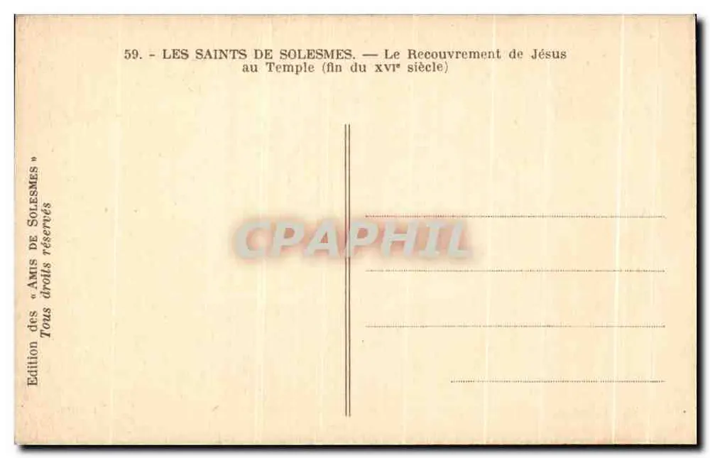 Les Saints de Solesmes — Das Verhüllen Jesu am Tempel (Ende des 16. Jahrhunderts) - Rückseite