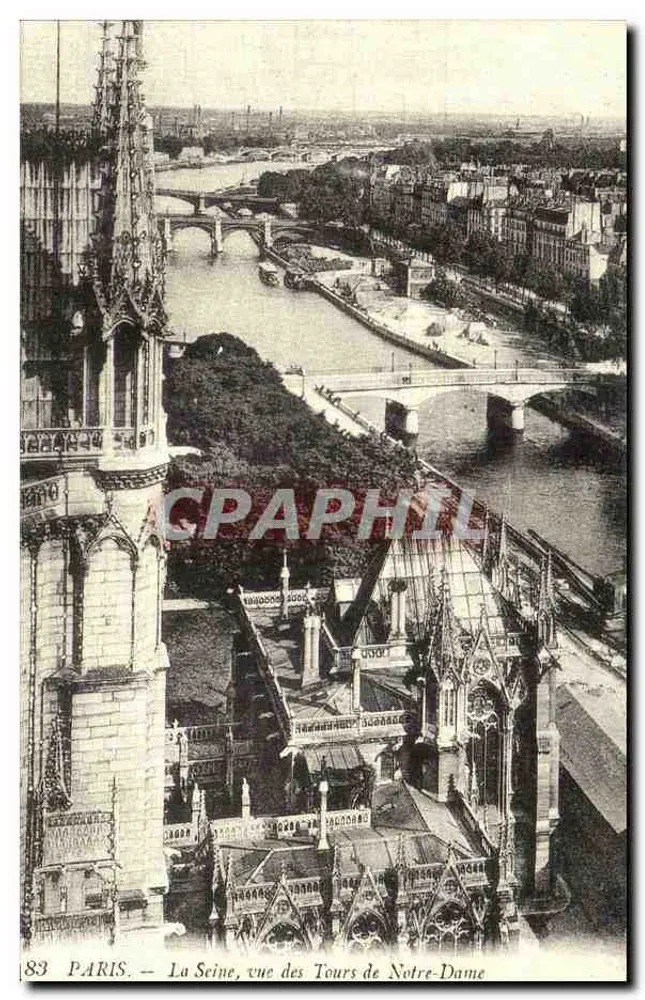 Paris — Die Seine, Ansicht der Türme von Notre-Dame — Photo D.R. & Édito-Service S.A. - Vorderseite