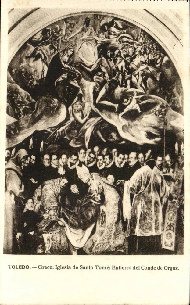 Toledo — Greco: Kirche von Santo Tomé — Beerdigung des Grafen von Orgaz - Vorderseite