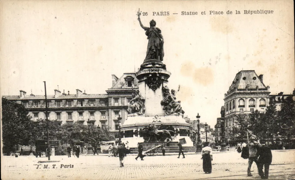 Paris — Statue und Place de la République — J.M.T. Paris Nr. 26 - Vorderseite