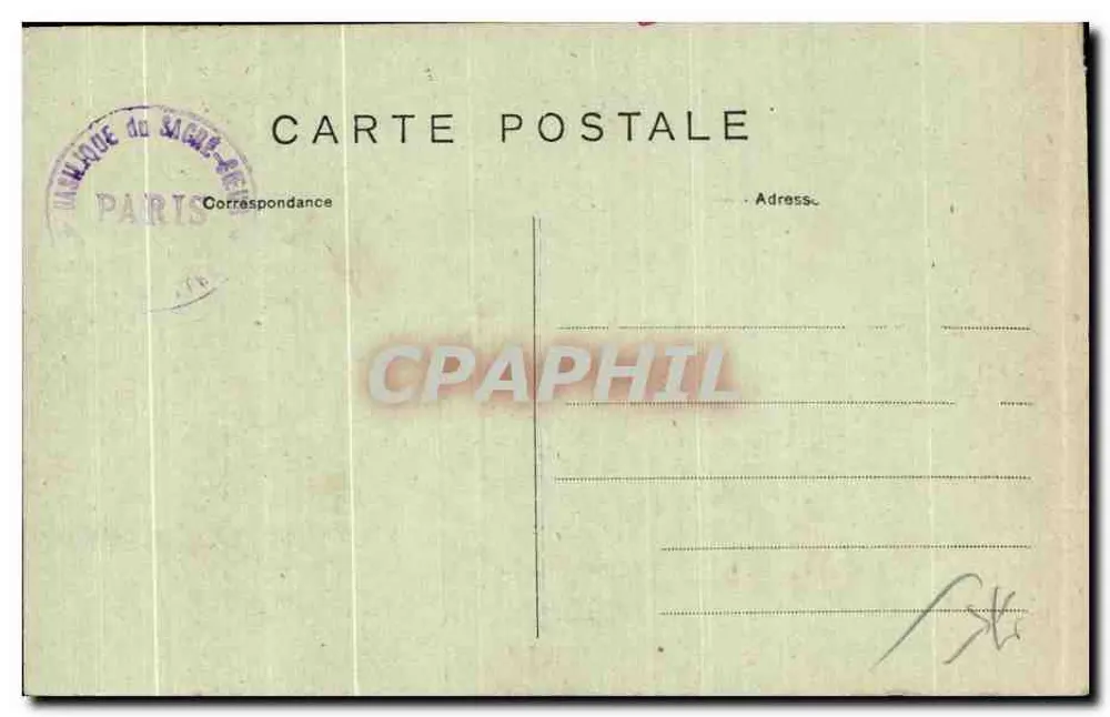 S.E. le Cardinal AMETTE, Archevêque de Paris — en procession, vêtu de pourpre, avec croix et chapeau rouge, éditeur J.H. - Verso