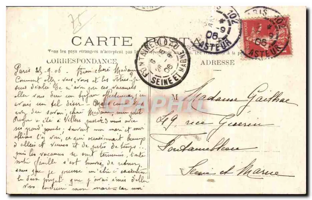 Paris — Boulevard Diderot — editor anônimo, n° 436 - Verso
