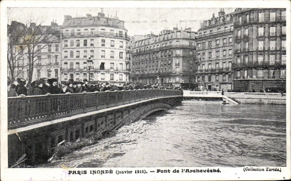 Paris überschwemmt (Januar 1910) — Brücke des Erzbischofs — Sammlung Tarida - Vorderseite